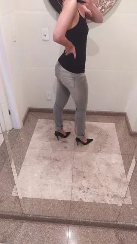 calça jeans cinza zara tamanho 36 - Foto 3