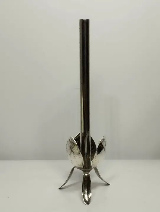 Vaso Solitário para Uma Flor Antigo Metal Prateado 