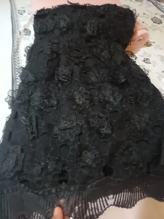 Vestido de renda tule preto