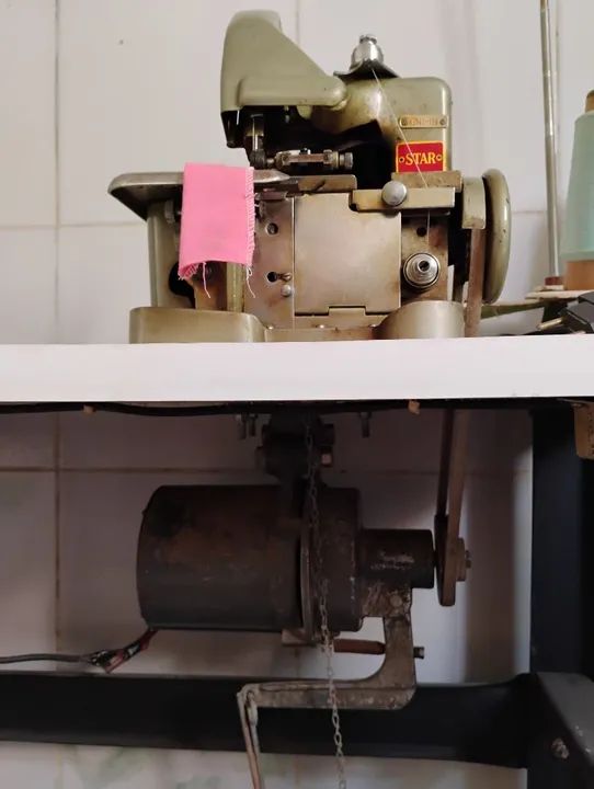 Máquina De Costura Overlock Star Semi Industrial Gn1-1b Portátil Verde 220v + bancada - Foto 5