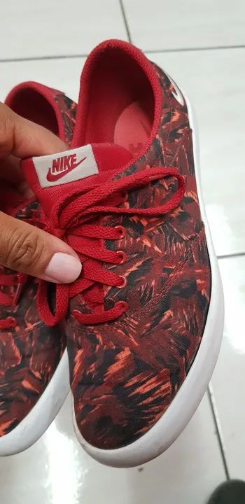 Tênis Nike feminino  vermelho, casual sneaker lace print, - Foto 6