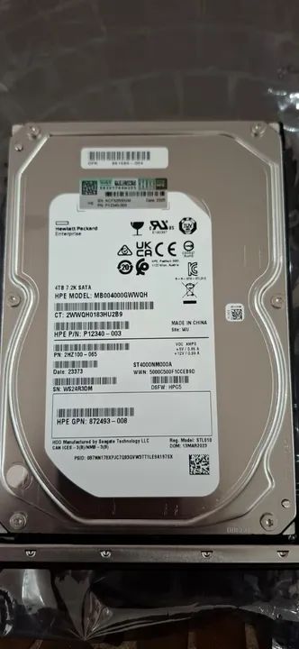 Disco Rígido De Servidor Hpe 4tb 7.2k Sata - Foto 3