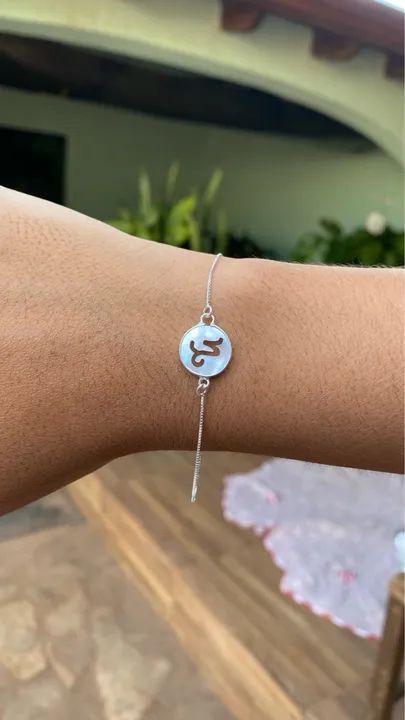 Pulseira de prata e madrepérola de signos - Foto 2