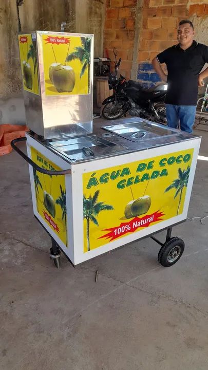 Carrinho de água de coco gelada - 100% natural - Foto 2