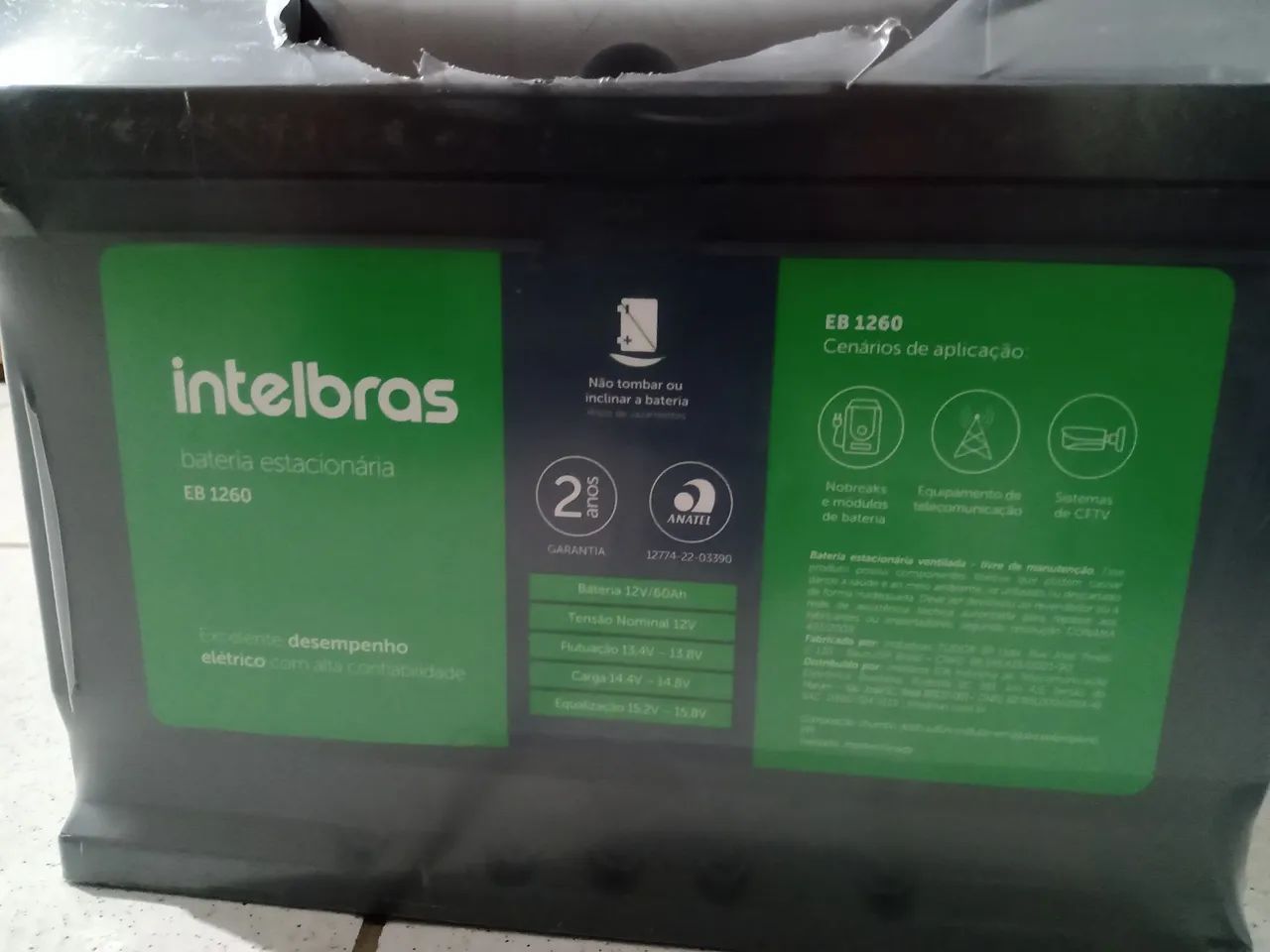 Bateria EB1260 Intelbras lacrada! 60Ah em 10X R$55 - Foto 2