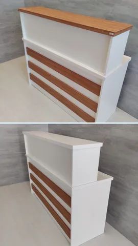 balcão para recepção branco reto canelado  - Foto 5