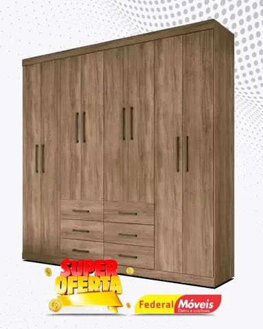 Guarda Roupa Casal 8 Portas 6 Gavetas Super Lindo Fazemos Entrega 