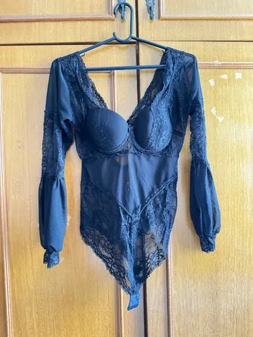 Victorias Secret Sexy Sem Forro Leopardo Transparente Renda Sem Fio  Bralette Azul Extra Grande