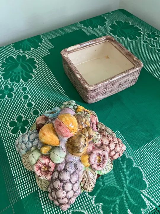 Decoração Fruteira Porcelana 20x18 cms -Antiga (crédito, débito, Pix e PicPay ) - Foto 3