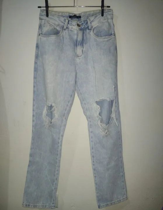 Calça jeans destroyed tamanho 36