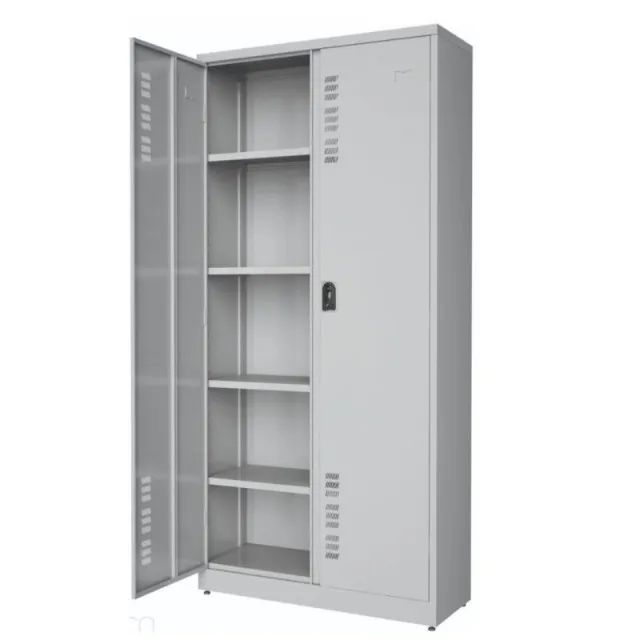 Armário Aço POP Portas PA-90 Chapa 22 1,98x0,90x0,40m Cinza Alta Resistência 18010