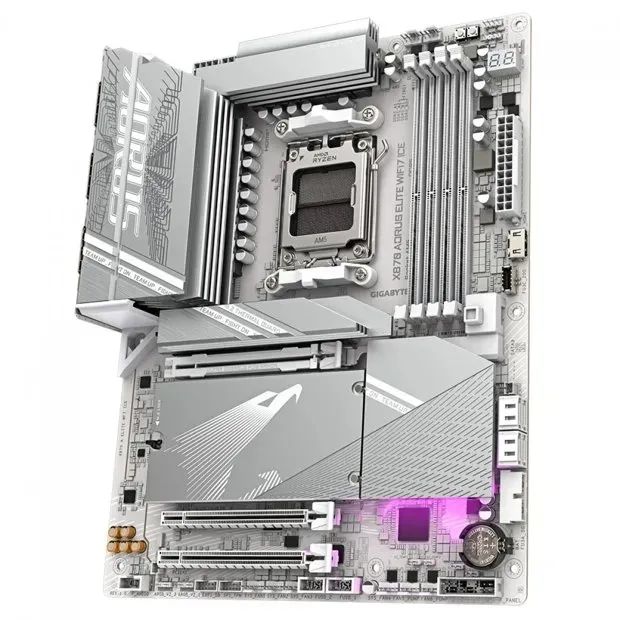 [NOVO] Placa Mãe Branca X870 Aorus Elite Wifi7 Ice, Bluetooth, Amd Am5, Atx, Ddr5, Pci 5.0 - Foto 3