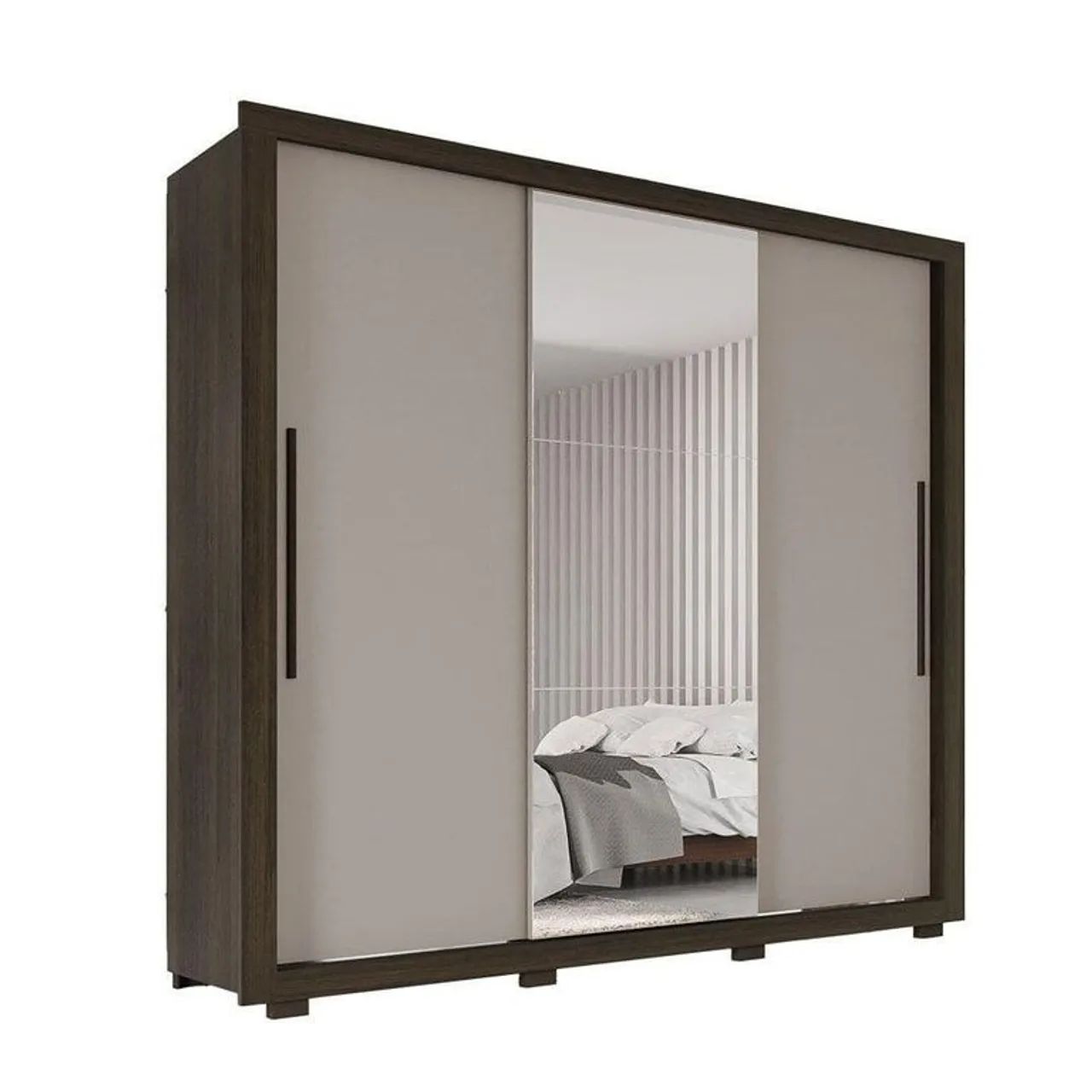 Guarda-Roupa Moderno com Espelho portas de correr!! 716sr8 - Foto 2