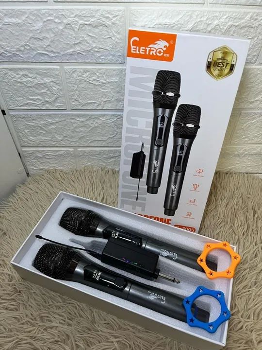 Microfone Sem Fio Duplo - Ideal para Karaokê e Eventos