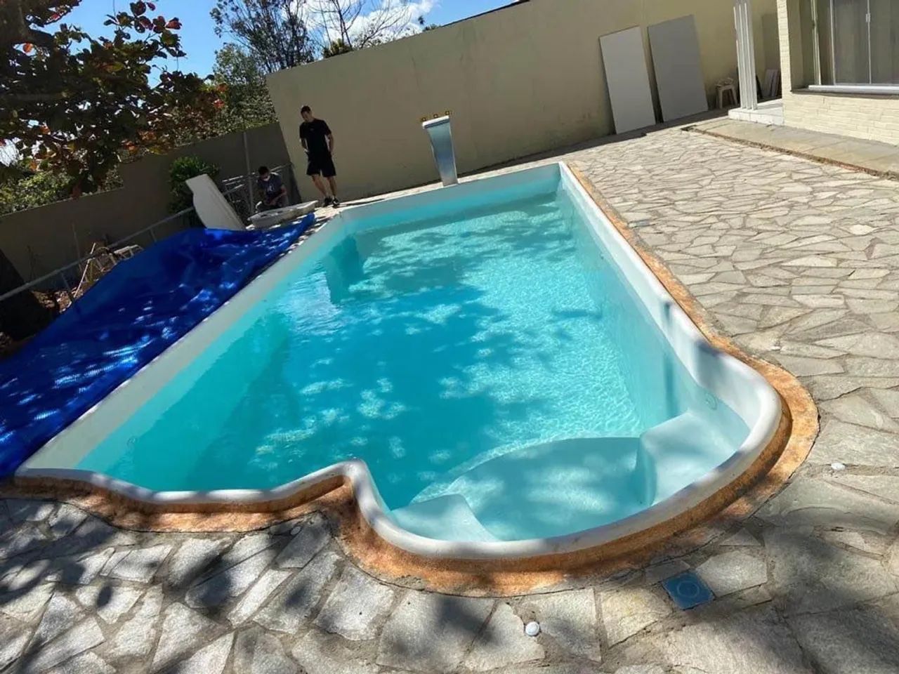 Piscina 9 mts instalada com hidromassagem 