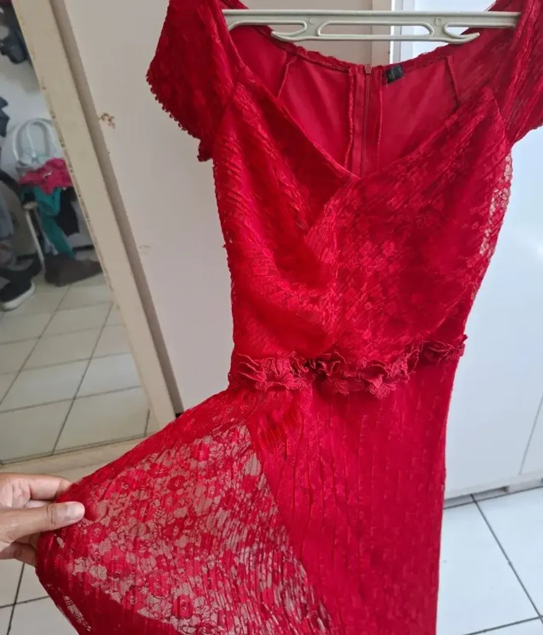Vestido vermelho Colmeia - Foto 3