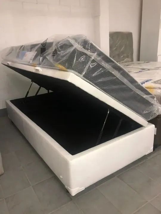 Cama Box com Baú Solteiro, Blindada nas laterais, cartão 12x!
