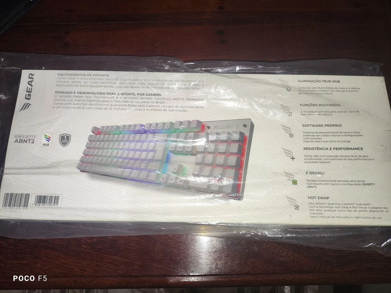 Teclado Mecânico Gamer Fallen Ace RGB, Swith Blue ABNT2 Branco  (NOVO) - Foto 3