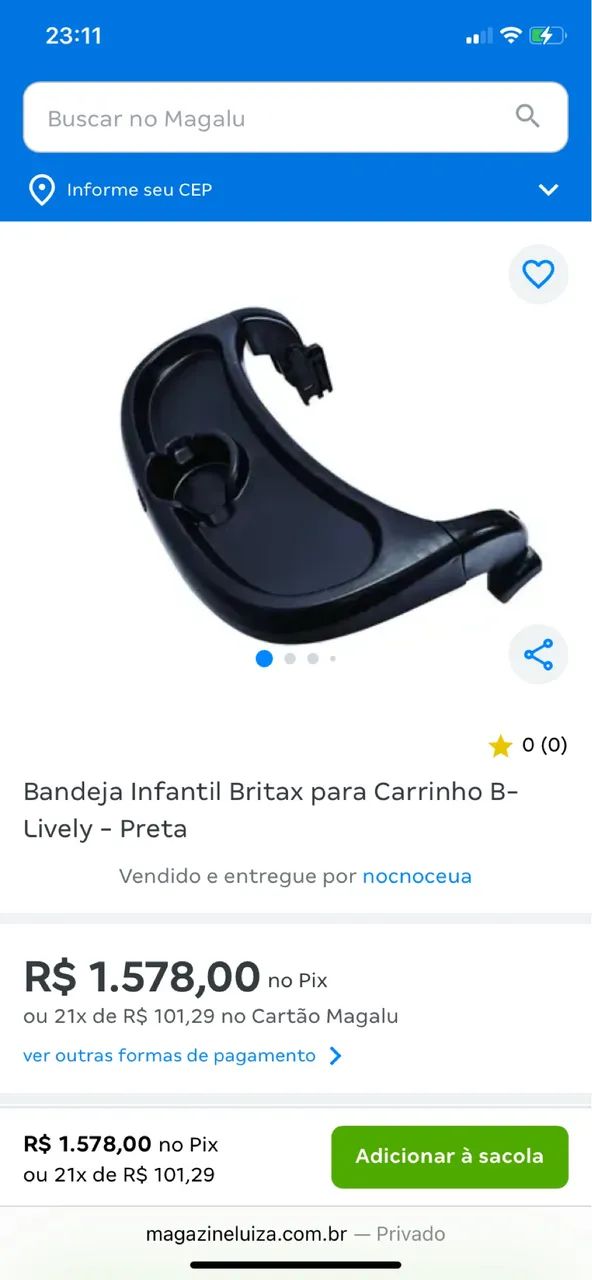Bandeja carrinho Britax 
