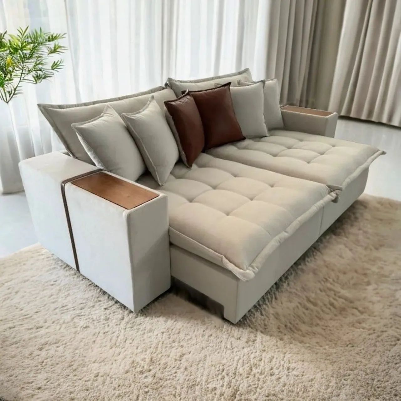 Sofá Cama Retrátil Gabriela 2.30m - Entrega Rápida 