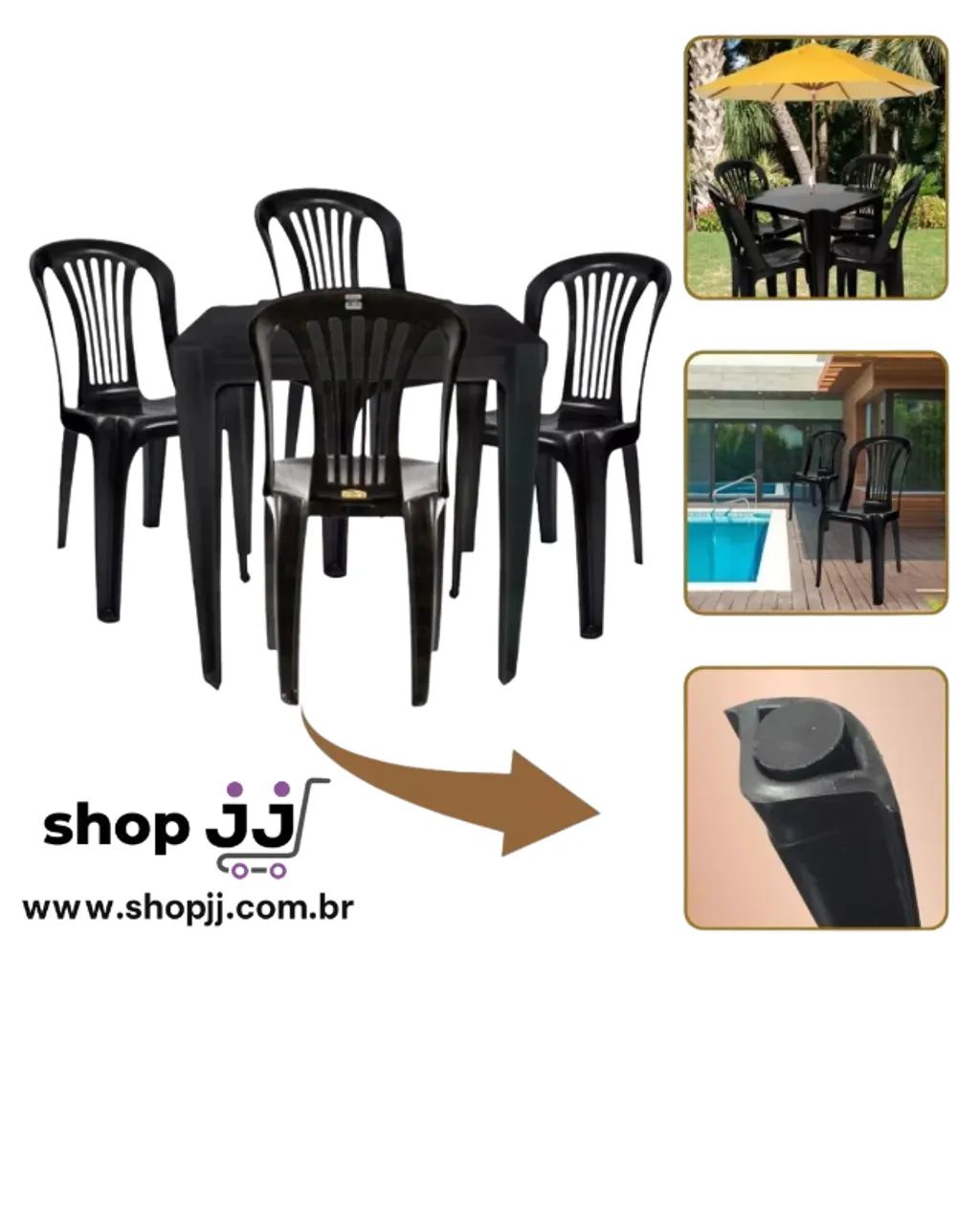 JOGO DE MESAS COM 4 CADEIRAS NOVO DE FÁBRICA - Foto 3