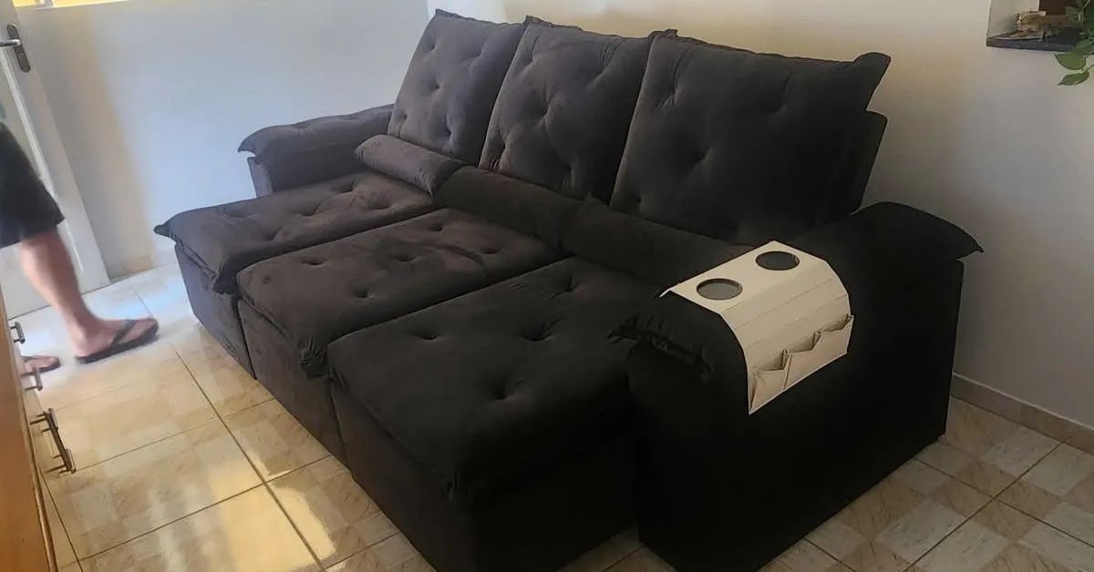 Sofá Retrátil reclinável 2.70m direto da fábrica  - Foto 4