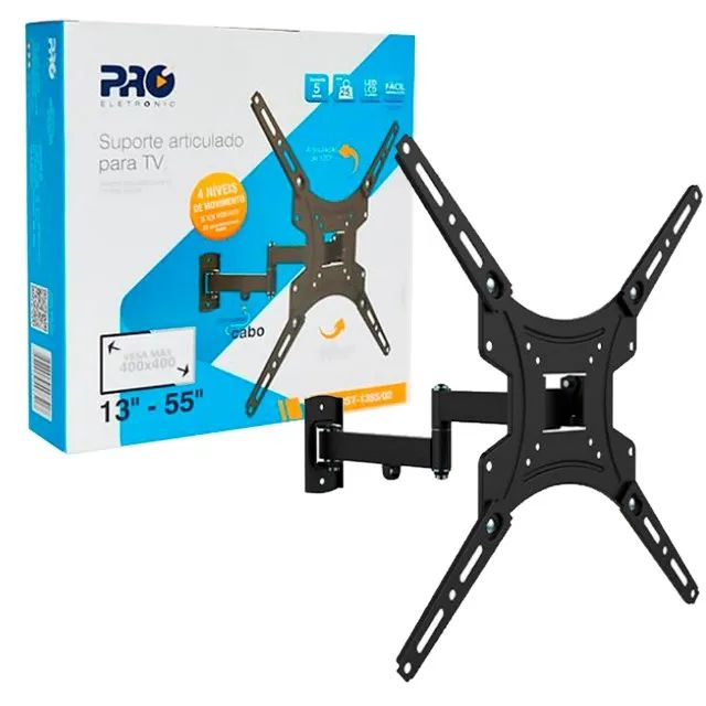 SUPORTE SIMPLES ARTICULADO PARA TV 13-55 MAX. 25KG  PQST-1355/02 - Foto 4