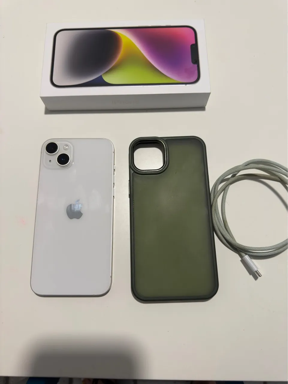 iPhone 14 Plus branco 128gb em perfeito estado, na caixa com NF e acessórios