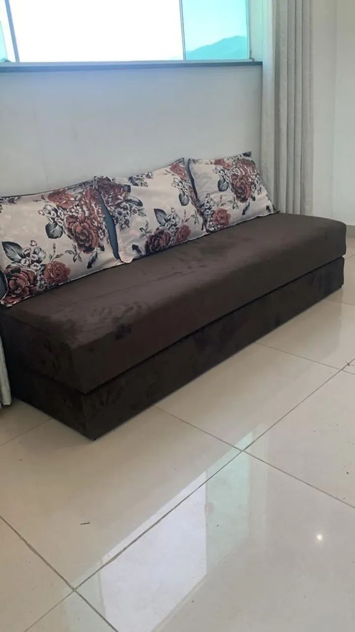 Sofá Cama Suede 3 lugares - Novo - Foto 3