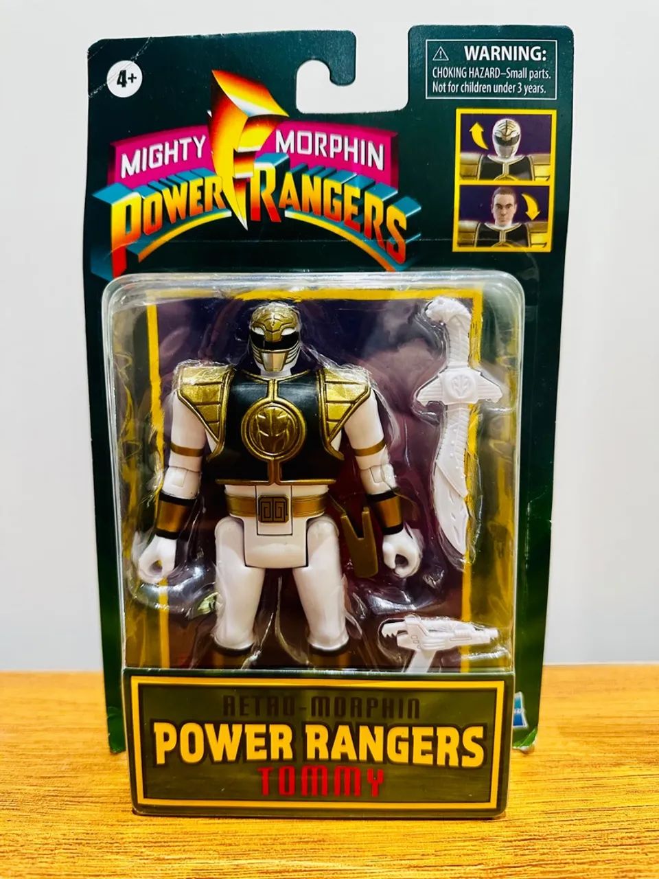 Power Ranger Branco Tommy Mighty Morphin - Retrô Hasbro