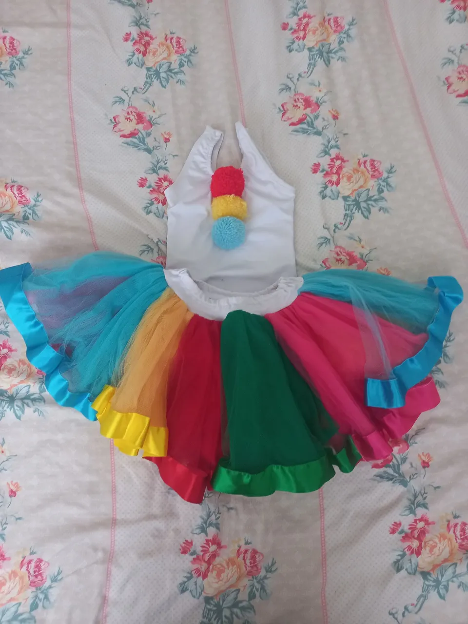 Fantasia de Palhacinha Colorida - Pronta Entrega