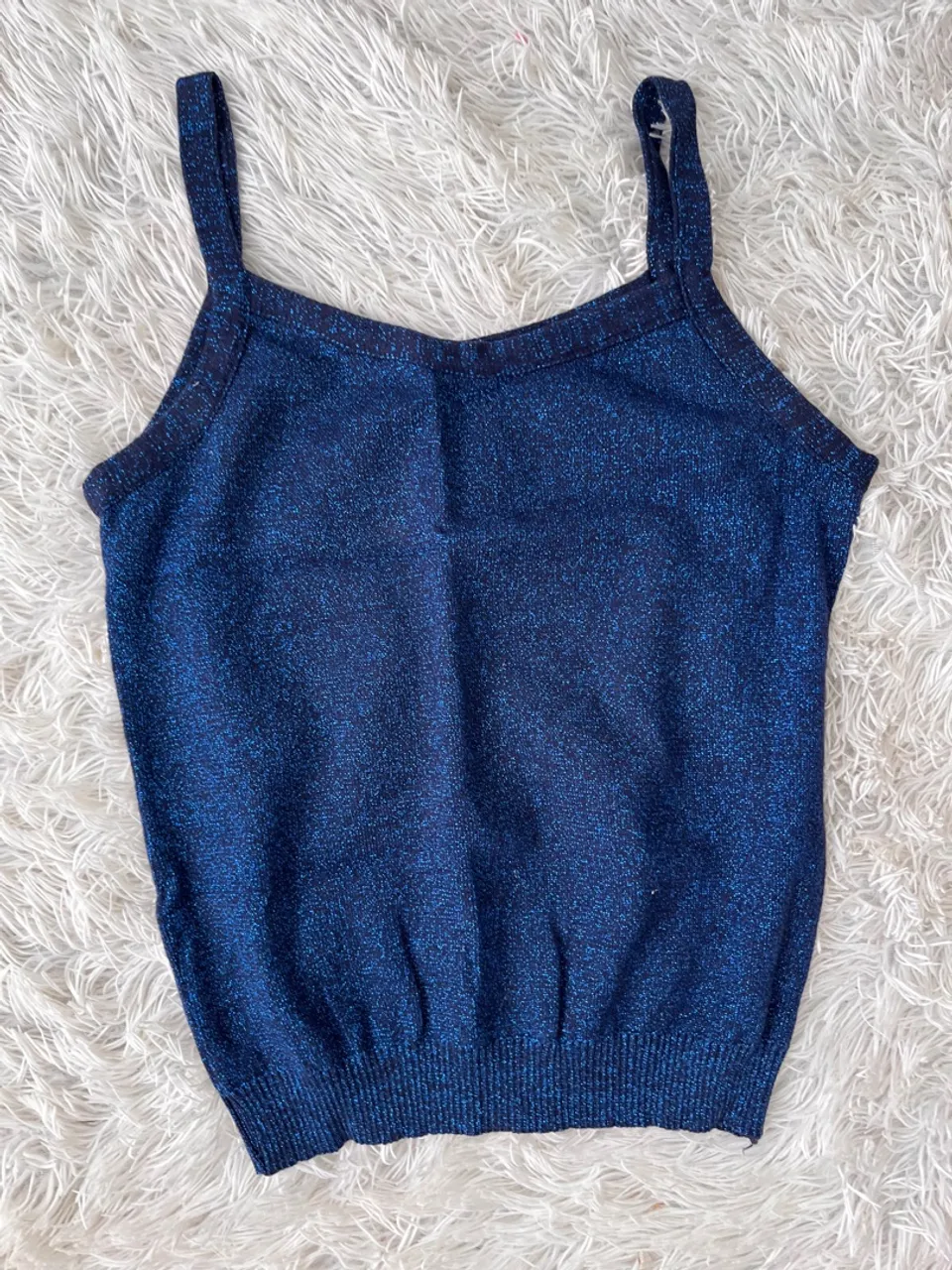 Blusa de brilho azul feminina