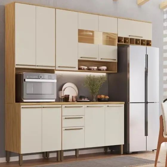 Cozinha Napoli 4 Modulos, 100% MDF - Rio Doce