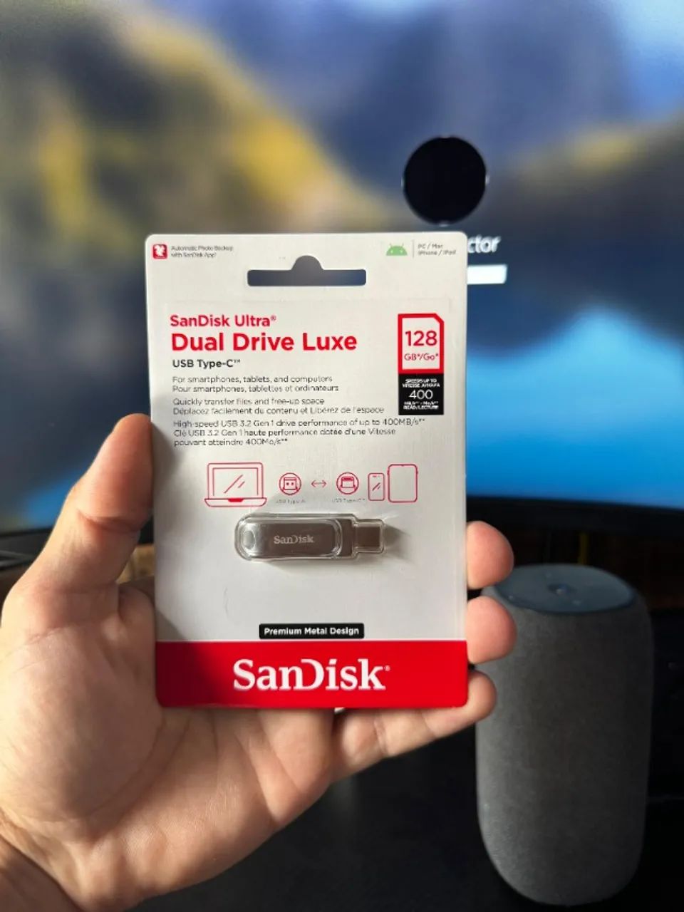 Pen Drive USB 128GB Dual Drive Luxe Type-C SanDisk