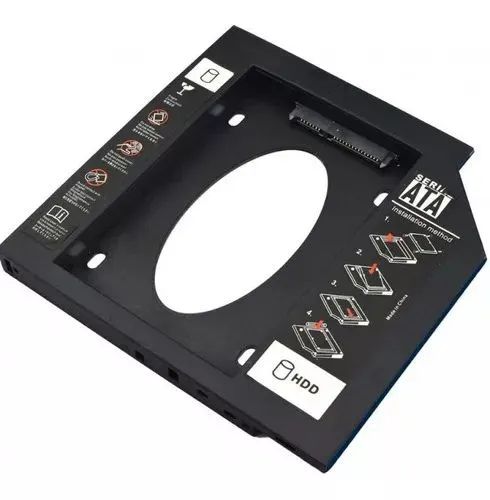Adaptador Hdd Ssd Notebook 12.7mm Cd Dvd - Cor Preto<br>