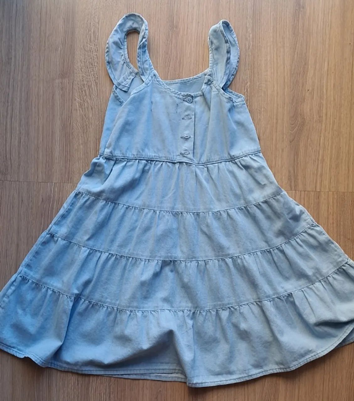 Vestido jeans Kids Denim Girls - TAMANHO 7/8 ANOS - Foto 2