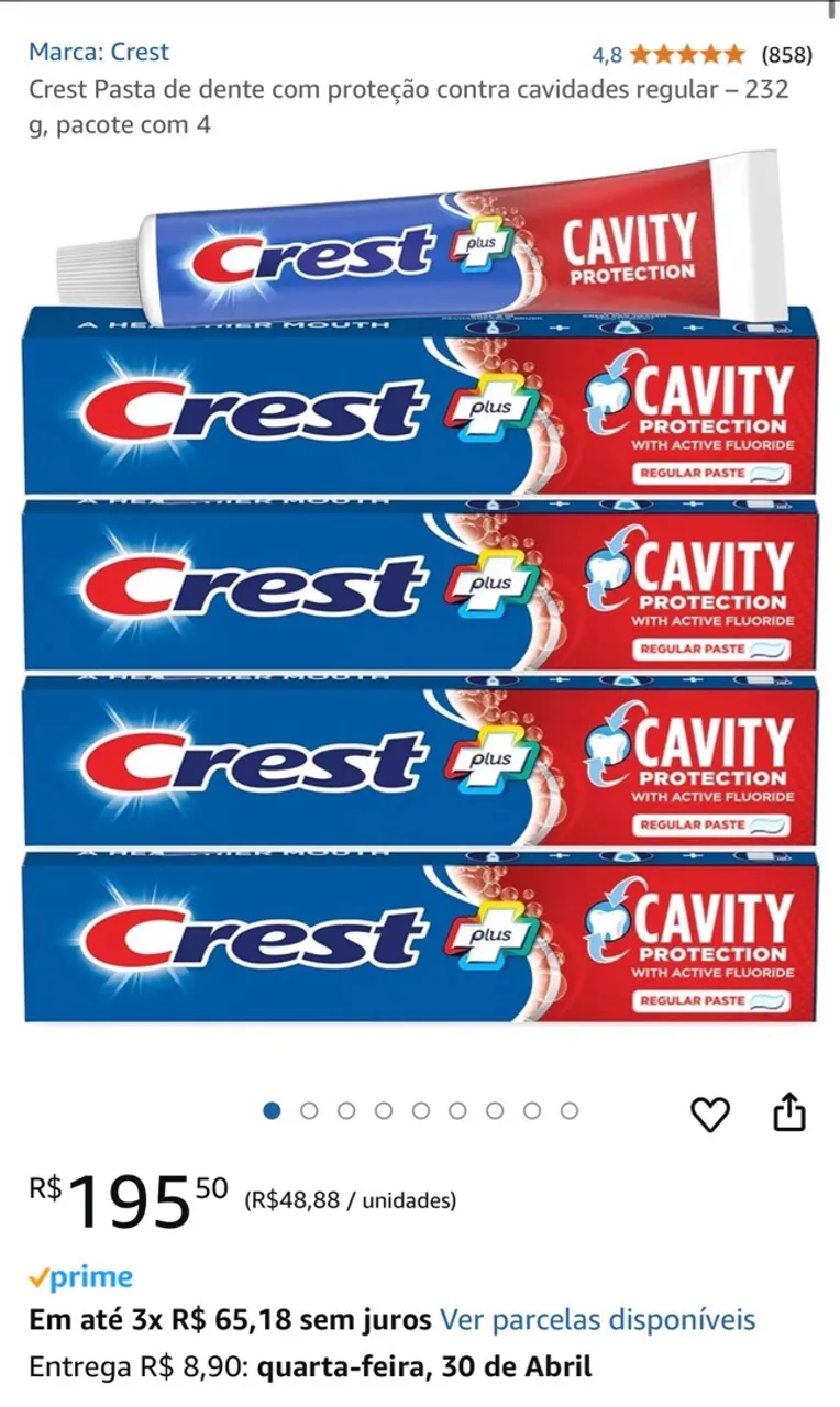 Crest Pasta de Dente com Proteção Contra Cavidades (4x232g)
