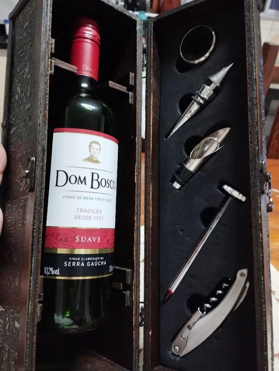 Porta Vinho Vintage com Acessórios (kit) - Foto 2