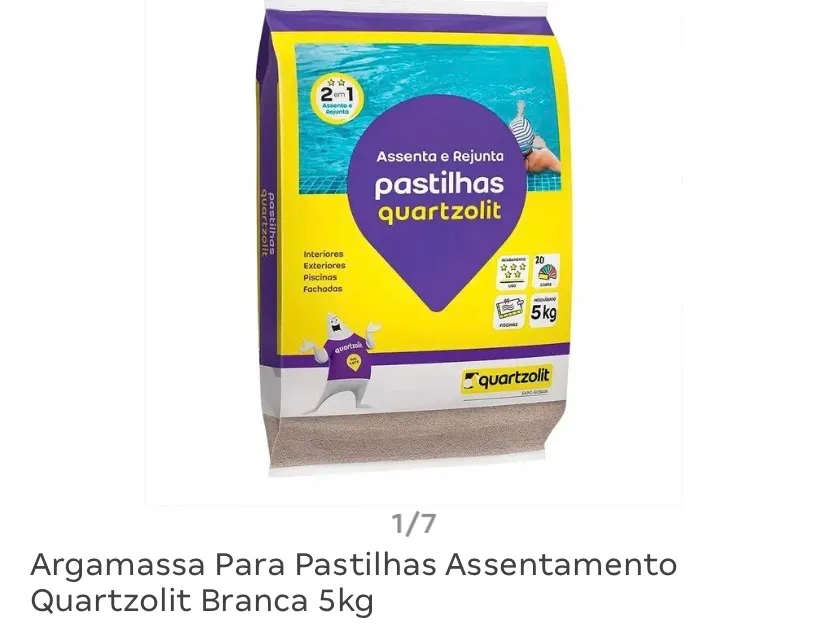 Argamassa Quartzolit Pastilhas Assentamento Branca 5kg