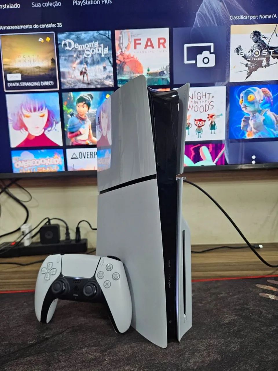 Ps5 slim com leitor disco ssd 1tb  1 controle - Foto 4