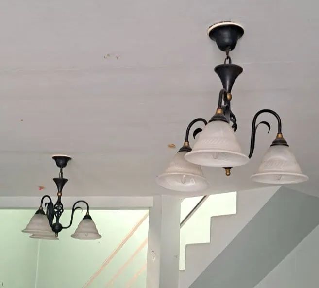 Conjunto 3 luminárias estilo provençal em ferro