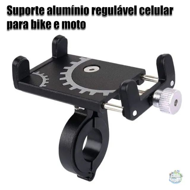 Suporte Alumínio Celular Bicicleta Guidão Moto Fixo Bike