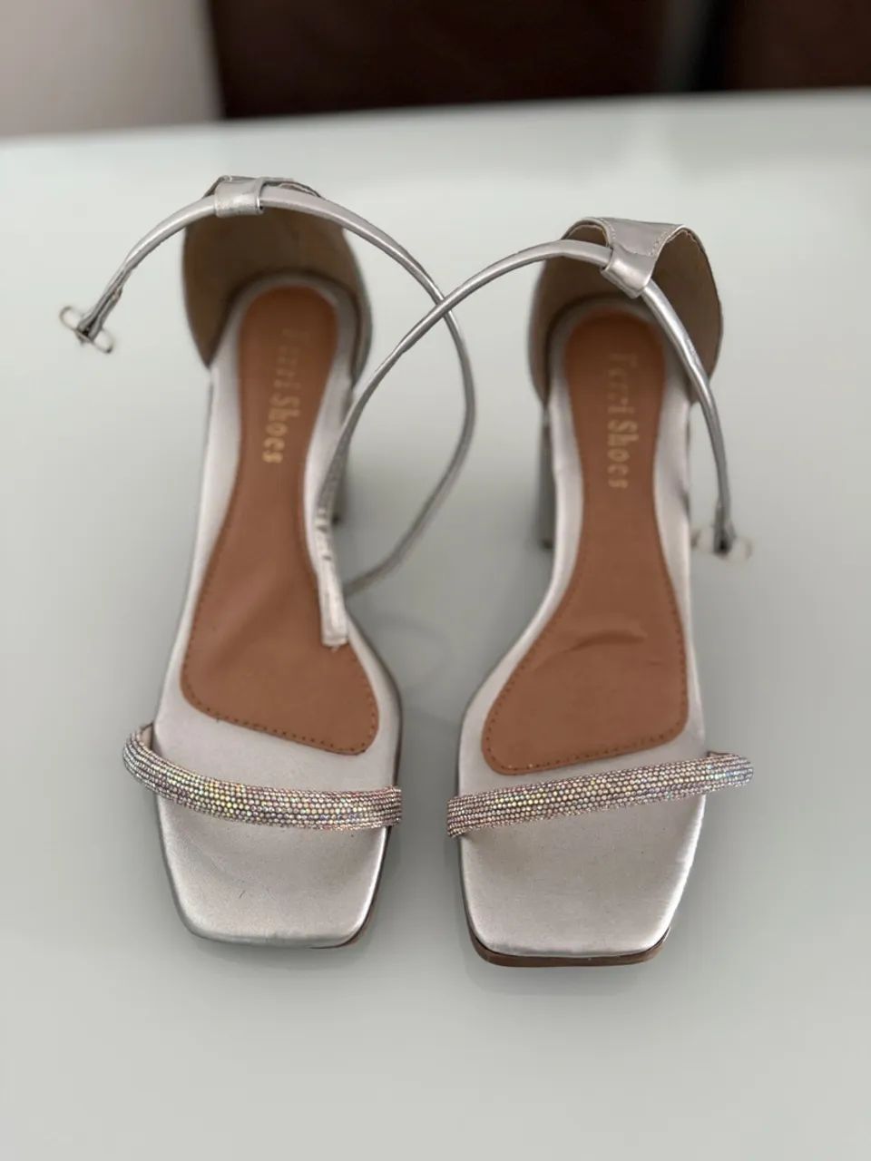 Salto Prateado com Strass - Foto 3