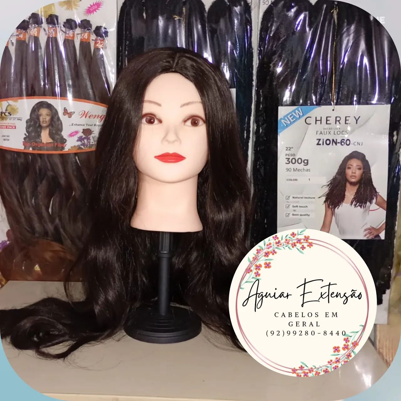 Peruca Wig Castanho 70 cm