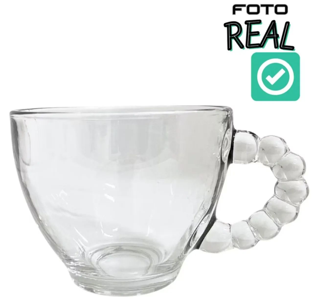 Xícara de Chá em Vidro com Alça Decorativa 220ml 