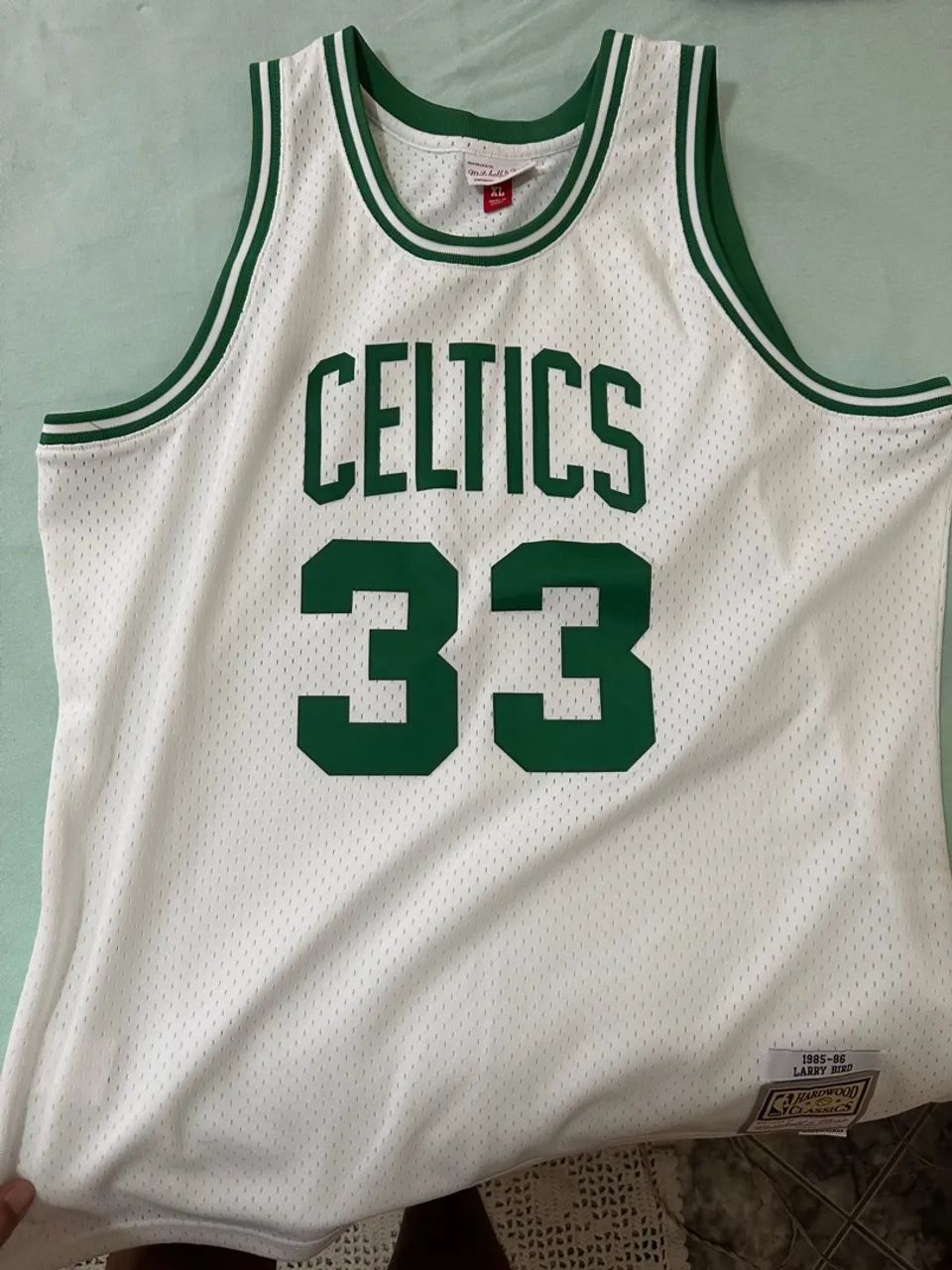 Regata Celtics 1985-86 Larry Bird Mitchell Ness - Foto 2