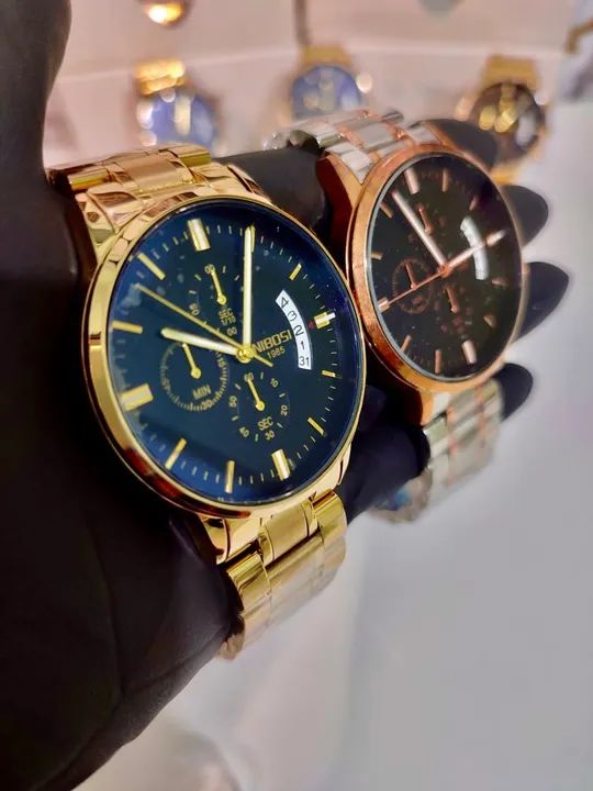 Relógio Masculino NIBOSI Dourado - Novo - Foto 3
