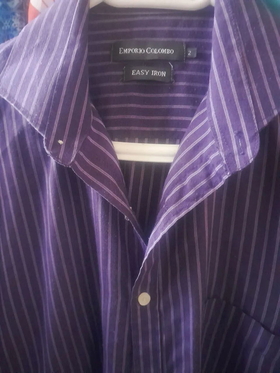 Camisa Social Listrada Roxa - Foto 3
