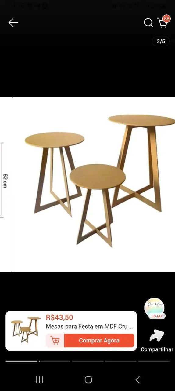 Trio de mesas mdf - Foto 2