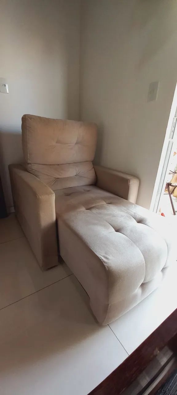 Poltrona chaise cor bege - Foto 2